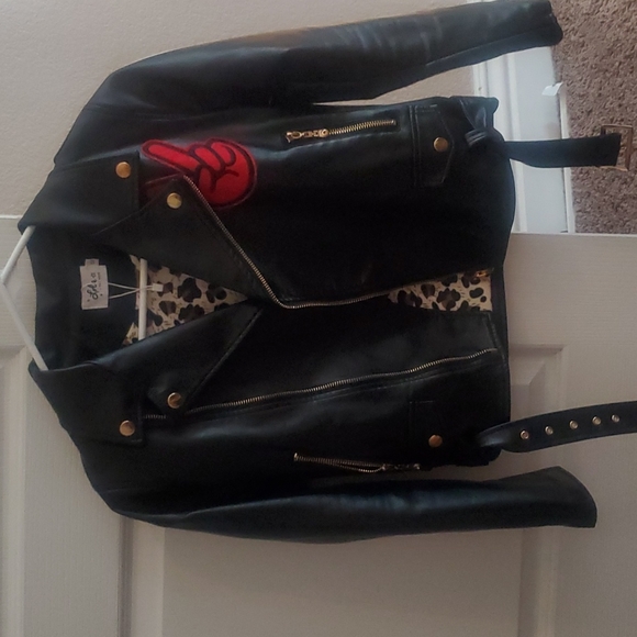 Lola & the Boys Girls patch biker jacket - Picture 1 of 3